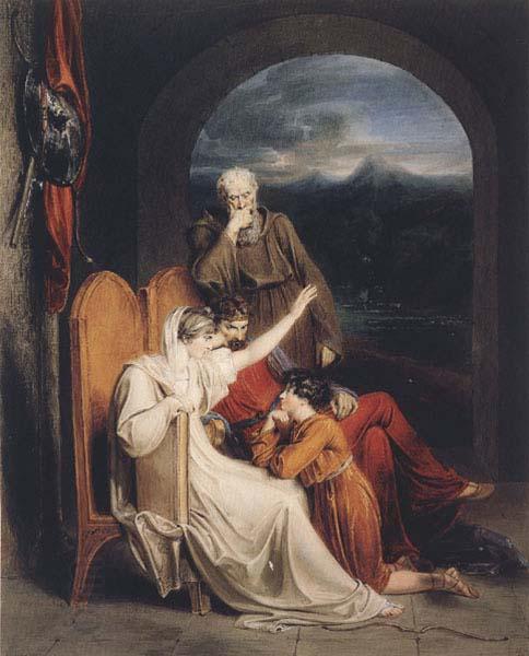 Richard Westall Queen Judith reciting to Alfred the Great (mk47) oil painting picture